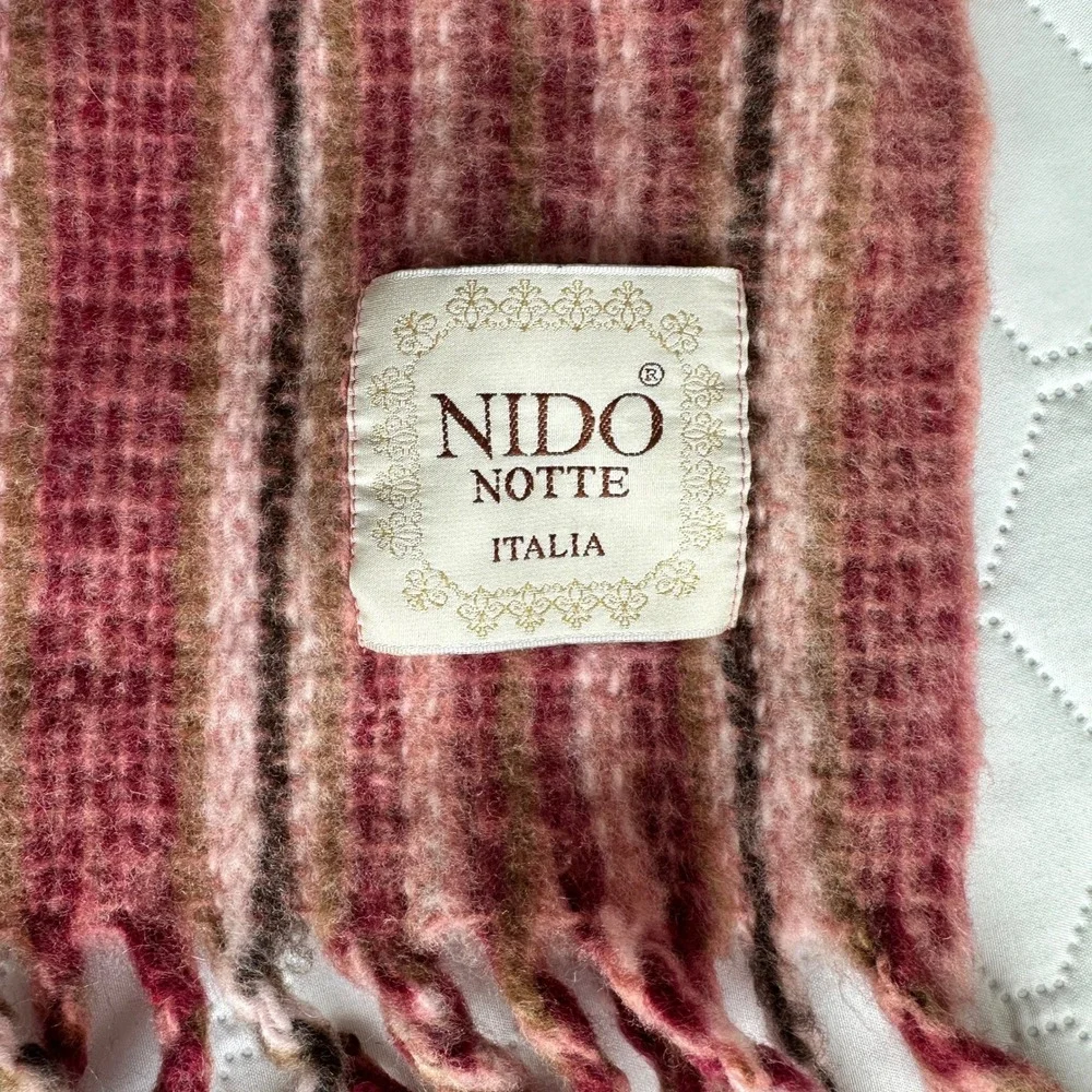 Nido Notte Striped Throw Blanket  Pink Brown Good